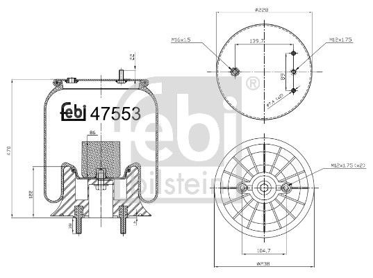 AU341825KP Auger Пневмоподушка/пневморессора моста заднього